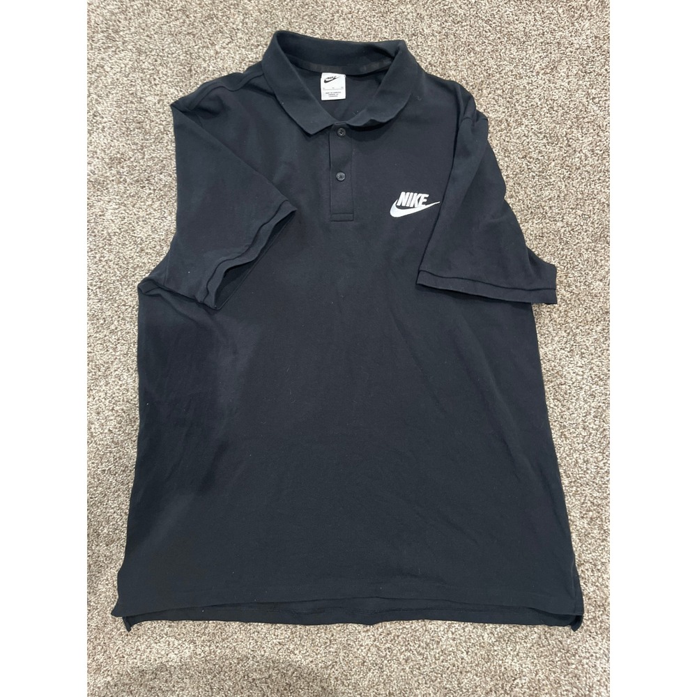 Nike Men's Black Short Sleeve Embroidered Logo Polo Shirt XL